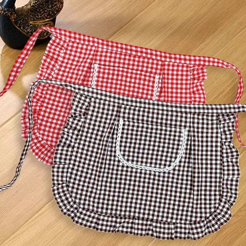 Half Waist Square Check Apron  - Home Cooking On ulasan dan harga